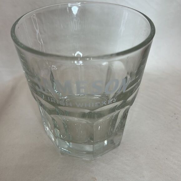 Jameson Irish Whiskey Rocks Glass 10 Oz 3 1/2 In Round 3 3/4 Tall White Letters - Picture 6 of 6